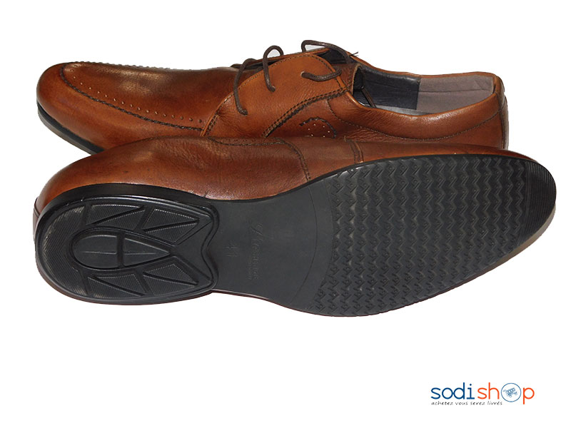 Soulier en Cuir Pour Homme Couleur Marron PL0034