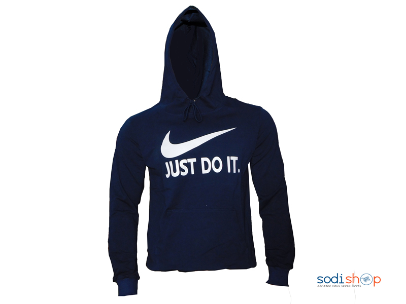 Sweat à Capuche Nike Manche Longue Couleur Bleue Foncé