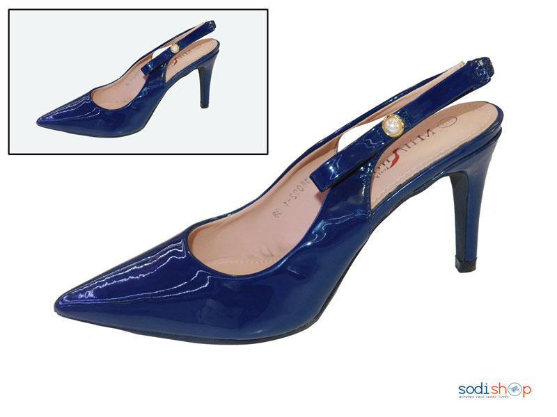 Escarpins à Talon vernissée Pour Femme Milano Couleur Bleue 18002-1-MI0023