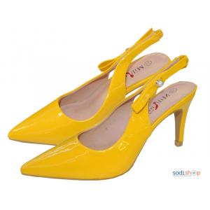Escarpins Vernissée à Talon Pour Femme Milano Couleur Jaune 18002-1-MI0023
