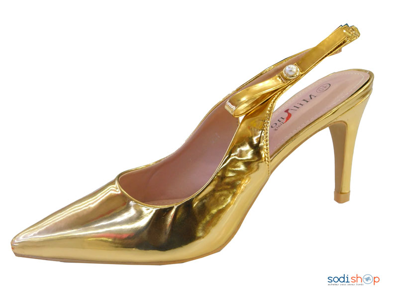 Escarpins Vernissée à Talon Pour Femme Couleur Dorée Milano 18002-1-MI0023 – Image 3