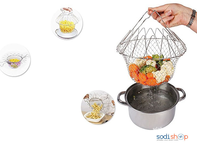 Panier de Cuisson Pliant en Acier Inoxydable Multifonction DRA0024