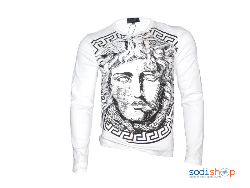 Body Tee-Shirt à Manche Longue Col Rond Couleur Blanche