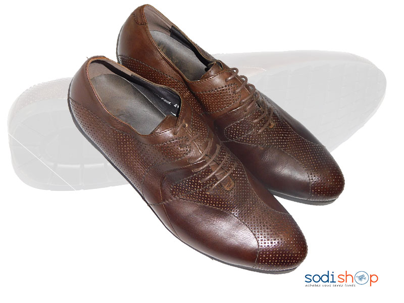 Soulier en Cuir pour Homme Couleur Marron à Lacet PL0034
