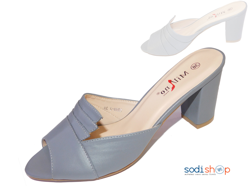 Sandale Argenté à talon pour Femme Milano 0098-2-MI0023