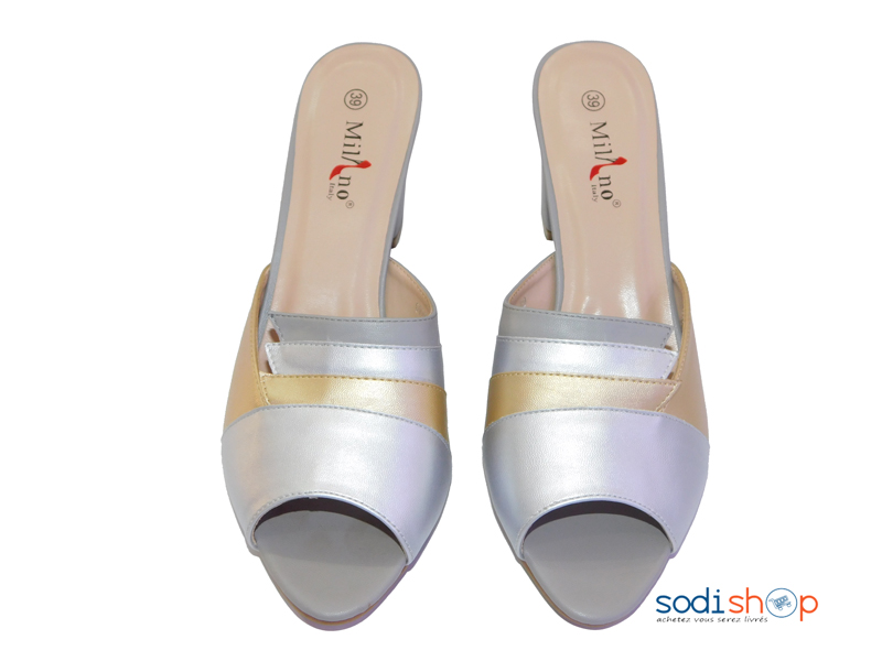 Sandale Argenté à talon pour Femme Milano 0998-2-MI0023 – Image 3