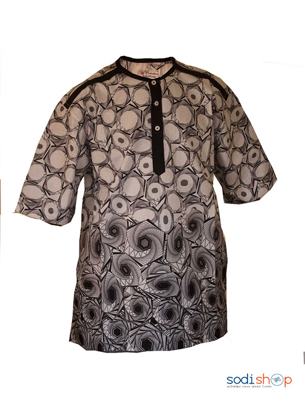 Chemise homme Noir- Blanc en wooding Taille XL MJ0022