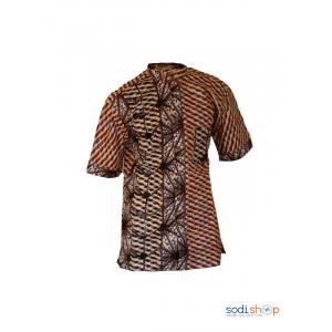 Chemise Homme en Woodin - Manches courtes Taille M    MJ002