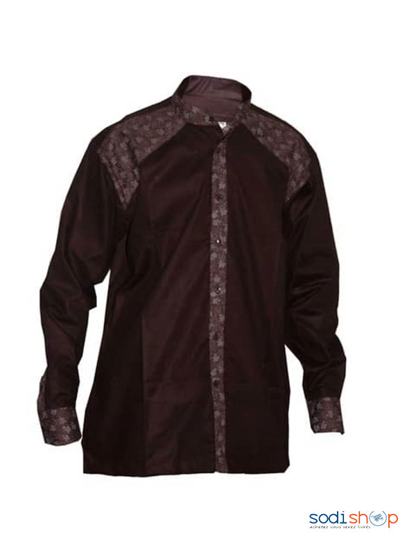 Chemise Homme fond marron en Woodin Taille XL MJ0022