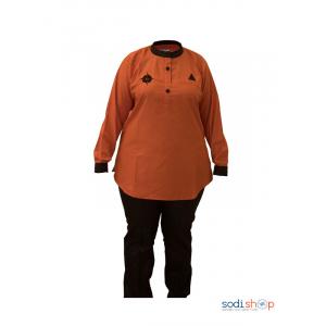 Ensemble Orange Noir pour Femme Style Africain MJ0021