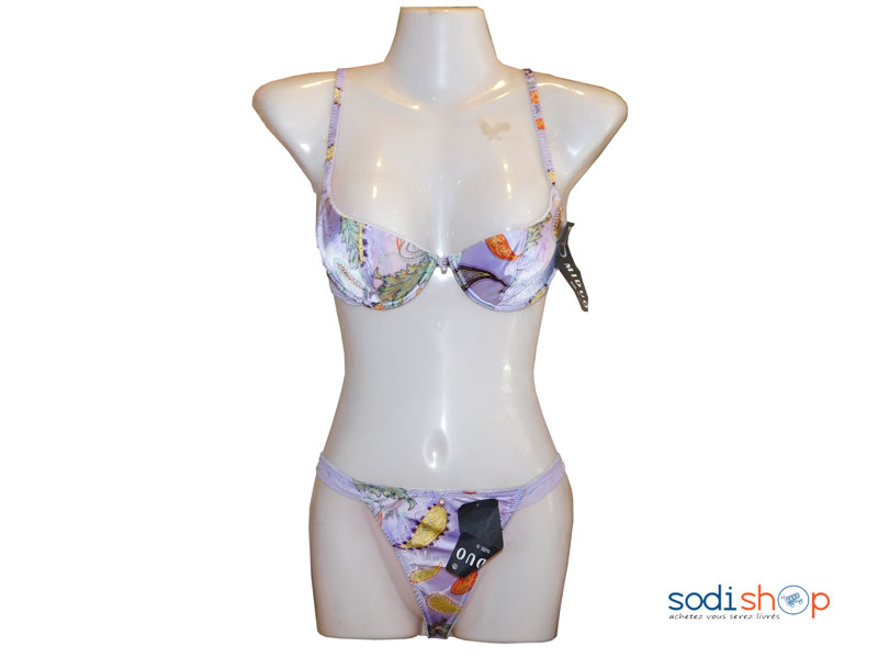 Ensemble Soutien-Gorge + Maillot en Satin Couleur Violette – Image 2