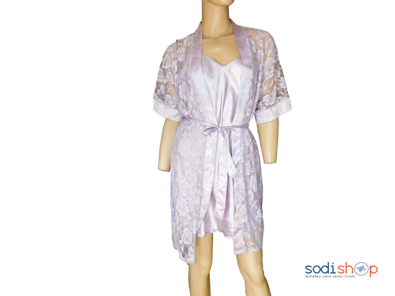 Nuisette Robe de Nuit +Chemisiez en Dentelle Couleur violette