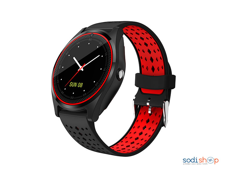Smart Watch, Montre intelligente connectée S009-N2 detachable - Rouge - Noir Sodi00