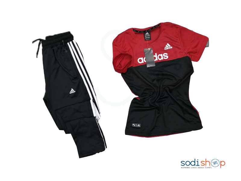 Jogging Complet Adidas Couleur Noir Rouge BO0019