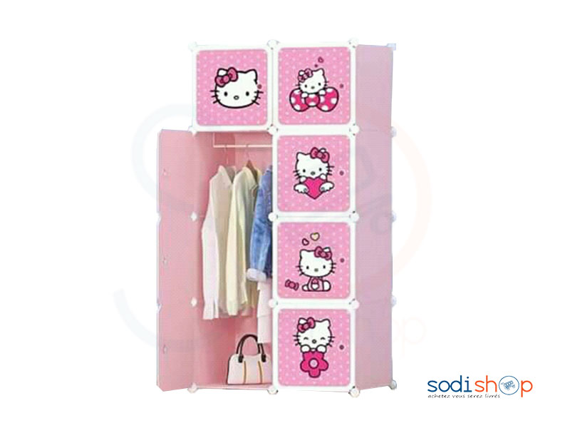 Armoire d’enfant Plastique Meuble de Rangement Pour Vêtements, Chaussures, Jouets 2 battants 8 casiers - CH0029
