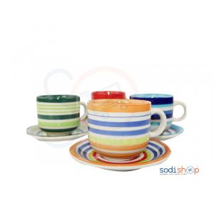 Tasse et Soucoupe à Café en Porcelaine 12PCS AS0036