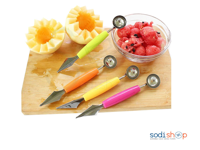 Coupe Pasteque- Acier Inoxydable Et Cuillère À Melon - AS0036