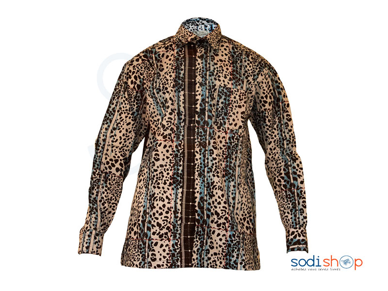 Chemise En Woodin Couleur Marron à Motif Taille L-MJ002