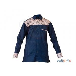 Chemise-En-Woodin-Fond-Bleu-de-Taille-M-MJ0022
