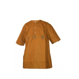 Chemise homme en Woodin Marron Clair Courte manche Taille XL MJ0022