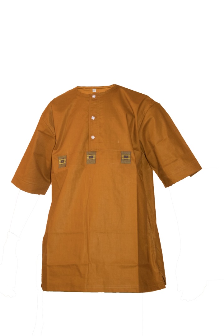 Chemise homme en Woodin Marron Clair Courte manche Taille XL MJ0022
