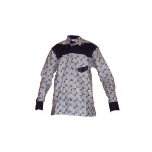 Chemise Homme en Woodin Bleu Marrine, Bleu Ciel et Blanc Taille L MJ0022