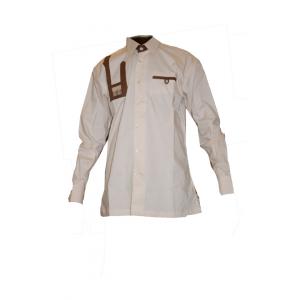 Chemise homme fond Beige en Lain Taille XL MJ0022