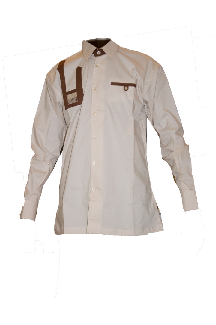Chemise homme fond Beige en Lain Taille XL MJ0022