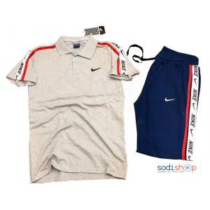 Jogging Complet Nike Polo Couleur Gris Bleu