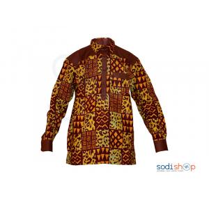 Chemise en Woodin   Couleur  Marron à Motif Taille L MJ0022
