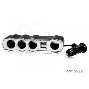 Adaptateur Pour Voiture Double Port USB 4 Voies Allume-cigare Socket Splitter Chargeur Adaptateur-BC0045