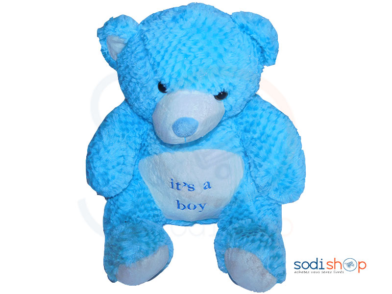Nounours en Peluche -Jouet Pour Enfant Couleur Bleu Blanc