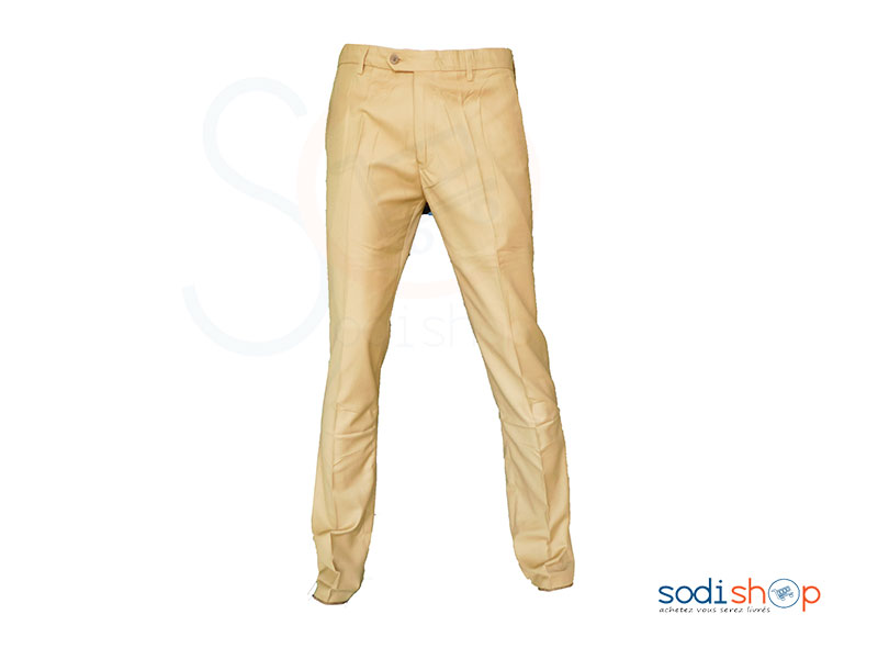 Pantalon en Tissu Pour Homme Jaune Moutarde WA0021