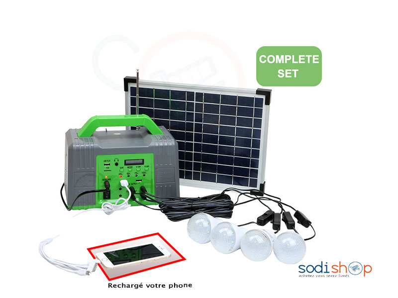 Kit Solaire d'énergie SK0610W-10W 4 Ampoules SYE0042