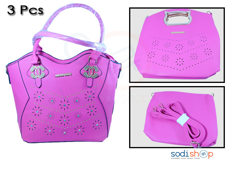Sac à Main Channel - 3 Pièces Couleur Rose