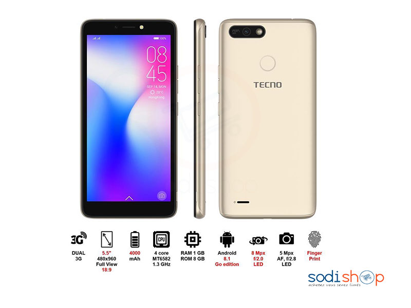 Téléphone Portable Tecno POP 2 Power-5.5 Pouces Smartphone 16GB 1GB Ram MA0016
