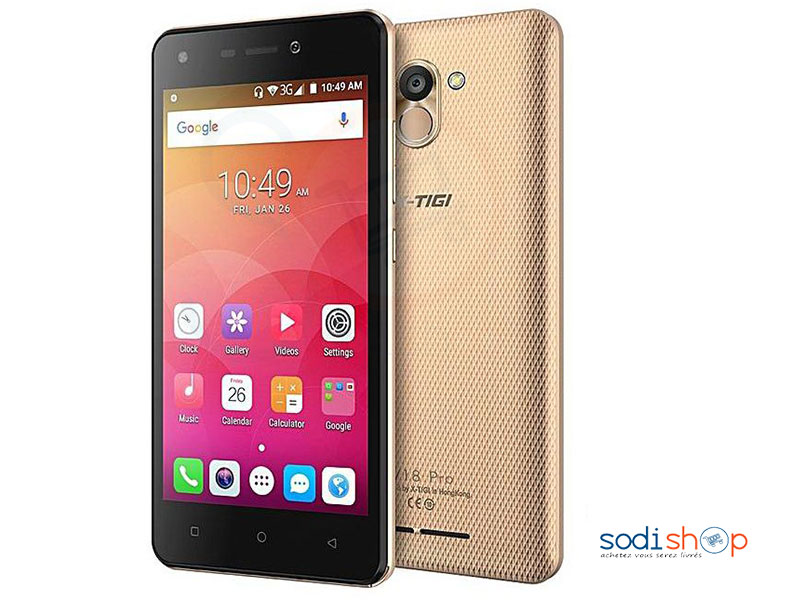 Téléphone portable- Smartphone-X-TIGI V18 Pro- 5.0 "- 16 Go + 1 Go - 5MP- 3200mAh- Empreinte digitale - Android 8.1-Double SIM + Étui de protection- Doré. TG0063