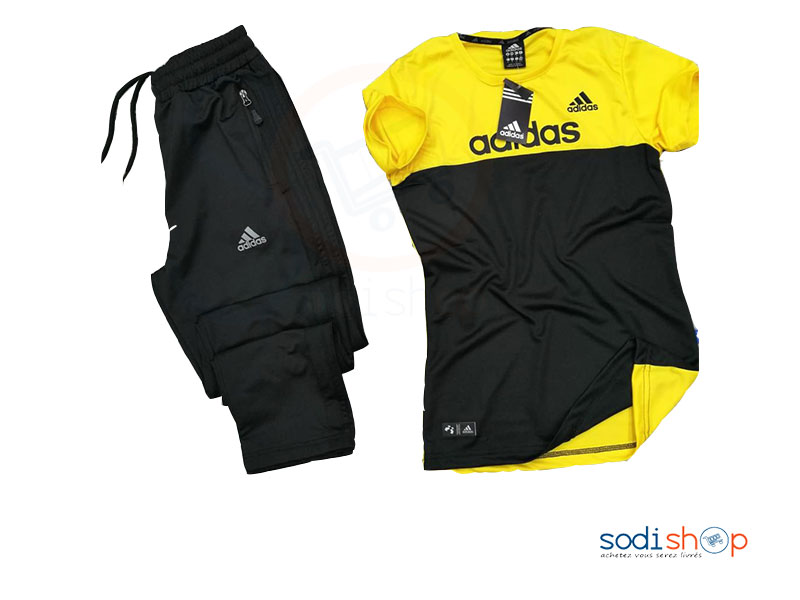 Ensemble Jogging ADIDAS Couleur Noir Jaune BO0019