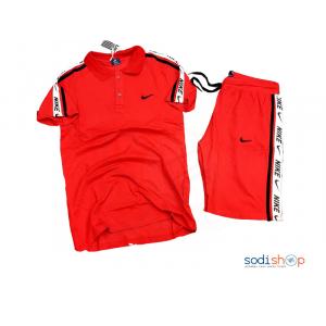 Nike Ensemble Sport TENNIS - T-shirt + culotte imprimé - Rouge-BO0019