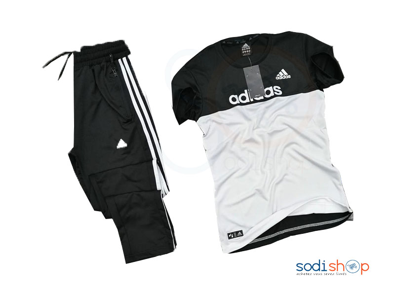 Jogging Complet Adidas Couleur Noir Blanc BO0019
