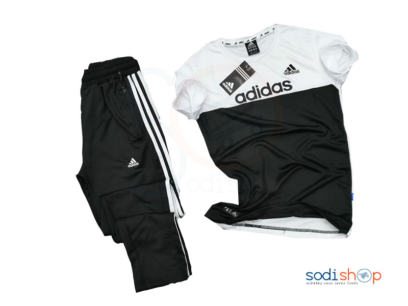 Jogging Complet Adidas Couleur Noir Blanc BO0019 – Image 2