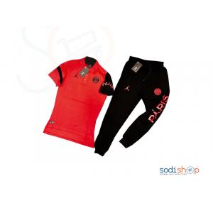 Ensemble Tee-shirt  Pantalon Air Jordan Couleur Rouge Noir BO0019