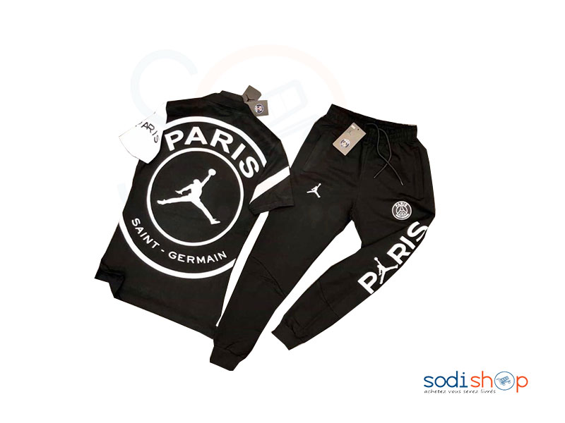 Ensemble de T-Shirt + Pantalon Couleur Noir BO0019