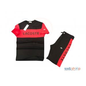 Lacoste Ensemble Sport TENNIS - T-shirt + culotte imprimé - Noir/Rouge BO0019