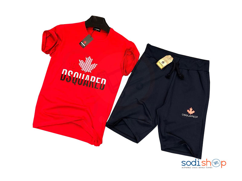 Ensemble Maillot DSQUARED Couleur Rouge Noir BO0019