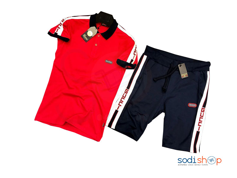 Ensemble Maillot GUCCI Couleur Rouge Noire BO0019