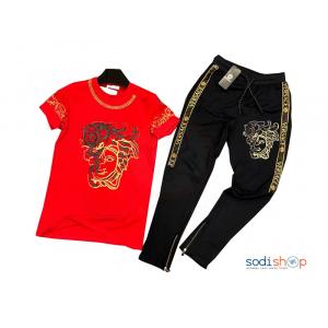 Ensemble Tee-shirt Pantalon VERSACE Couleur Rouge Noir BO0019