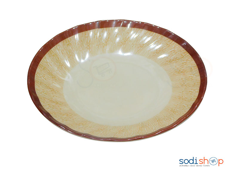 Assiette Plate En Plastique Incassable Couleur Marron VI0050