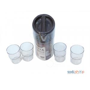 Ensemble Carafe + 4 Bols en Plastique Transparent - VI0050