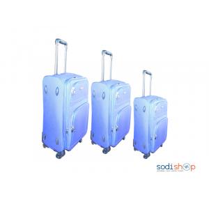 Kit 3 Valises à Roulette Double Trolley Couleur Bleue BG0053
